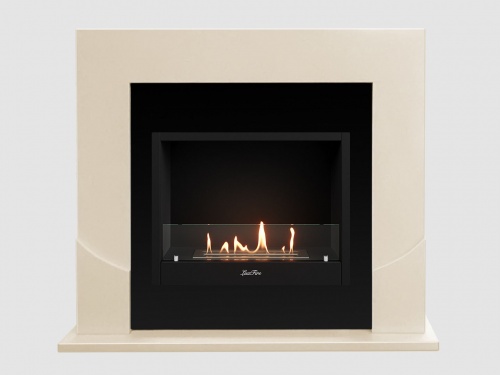 Каминный портал МДФ "Ассен 1200" с биокамином Lux Fire "Фаер Бокс 1 - 30" (бежевый)