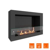Биокамин SteelHeat WALL ONE 800 черный, стекло, стемалит