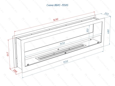 Встроенный биокамин Lux Fire Сквозной 1550 S Встроенный биокамин Lux Fire Сквозной 1550 S по цене 81 840 руб.