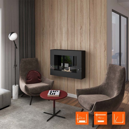 Биокамин SteelHeat WALL GRAND 900 LITE черный, стекло по цене 29 505 руб.