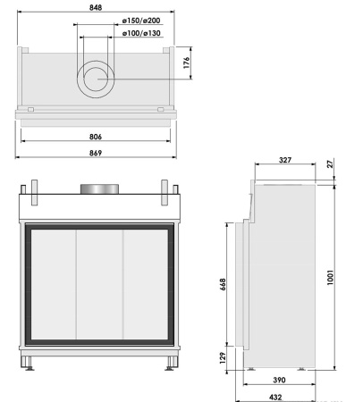 Газовый камин BellFires Original Derby Large