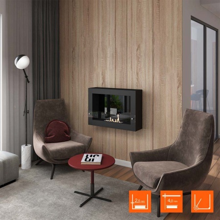 Биокамин SteelHeat WALL ONE 800 LITE черный по цене 24 255 руб.