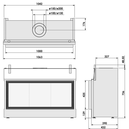 Газовый камин BellFires Horizon Bell Small