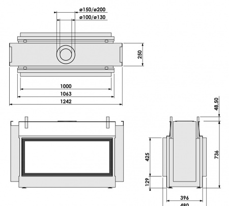 Газовый камин BellFires Horizon Bell Small Tunnel Газовый камин BellFires Horizon Bell Small Tunnel